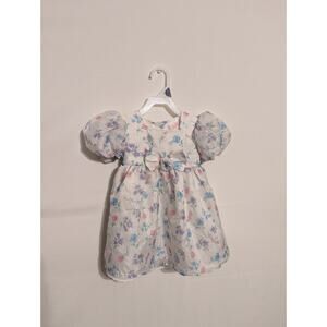 La princess puffy white floral toddler dress size 2T (D7)
